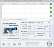 Kingdia iPod/PSP/3GP/MP4/AVI Converter screenshot